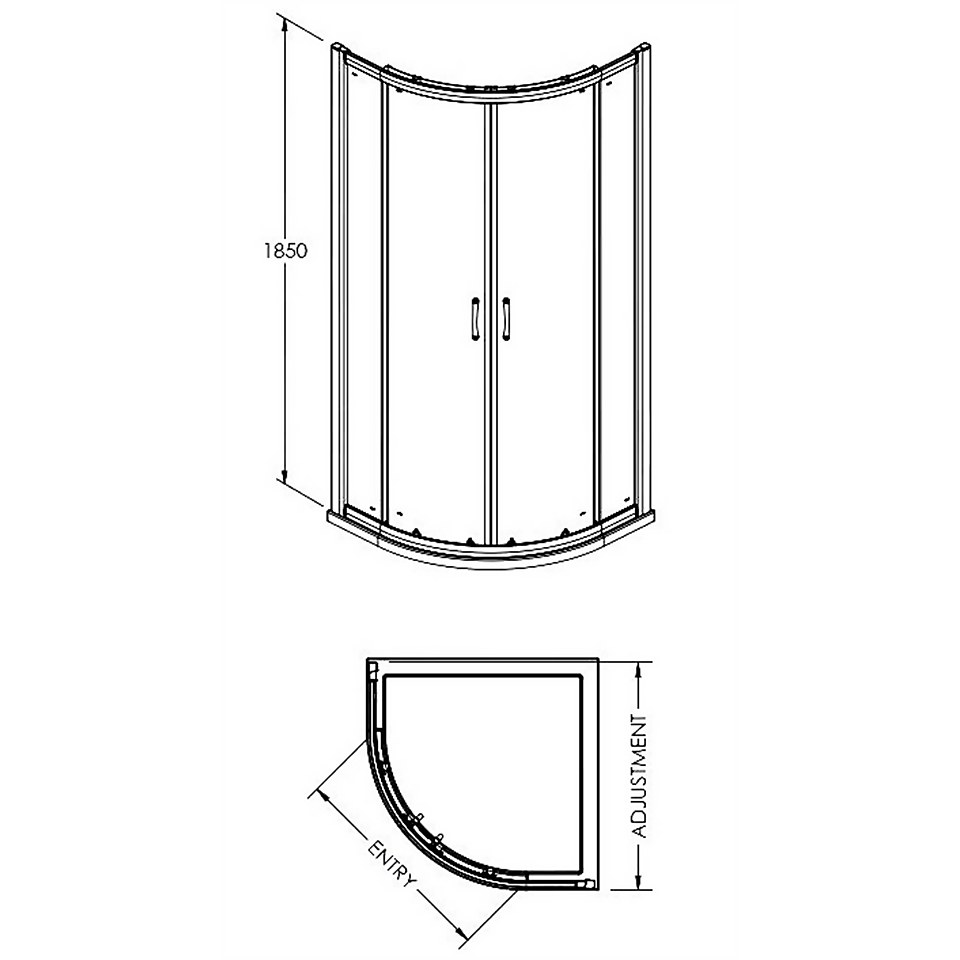 Balterley 900mm Quadrant Shower Enclosure Package (5mm Glass)
