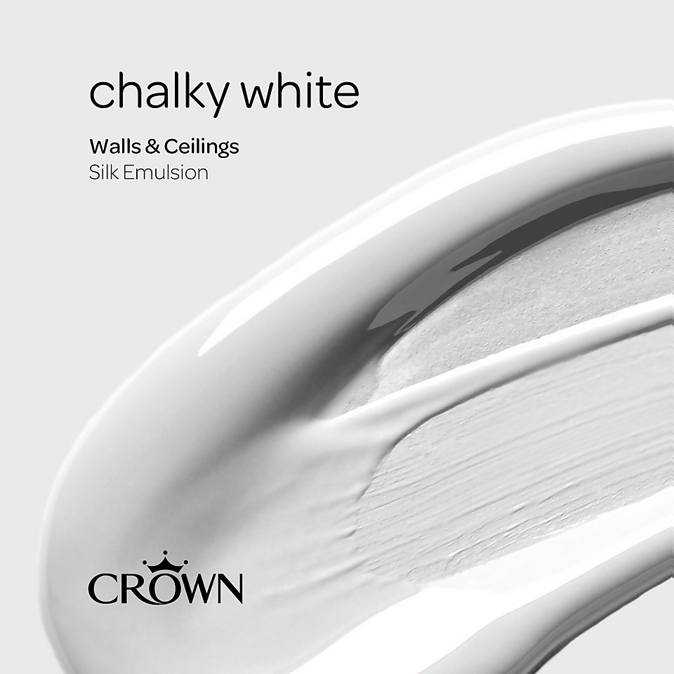 Crown Walls & Ceilings Silk Emulsion Paint Chalky White - 2.5L