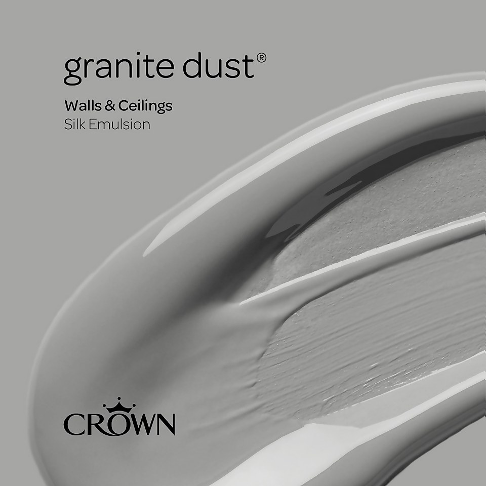 Crown Walls & Ceilings Silk Emulsion Paint Granite Dust - 5L