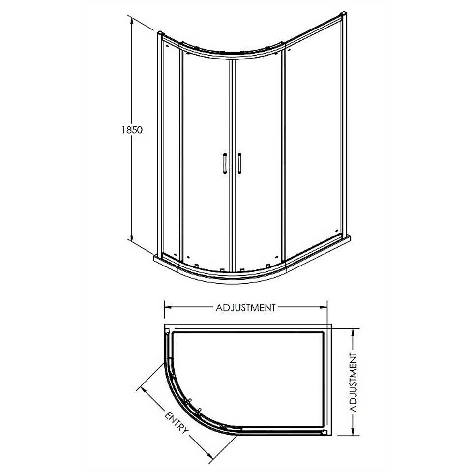Balterley 1200 x 900mm Right Hand Shower Enclosure Package