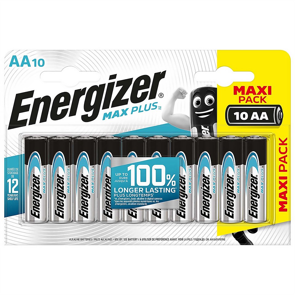 Energizer MAX PLUS Alkaline AA Batteries - 10 Pack