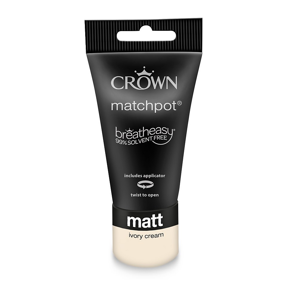 Crown Walls & Ceilings Matt Emulsion Paint Ivory Cream - Tester 40ml