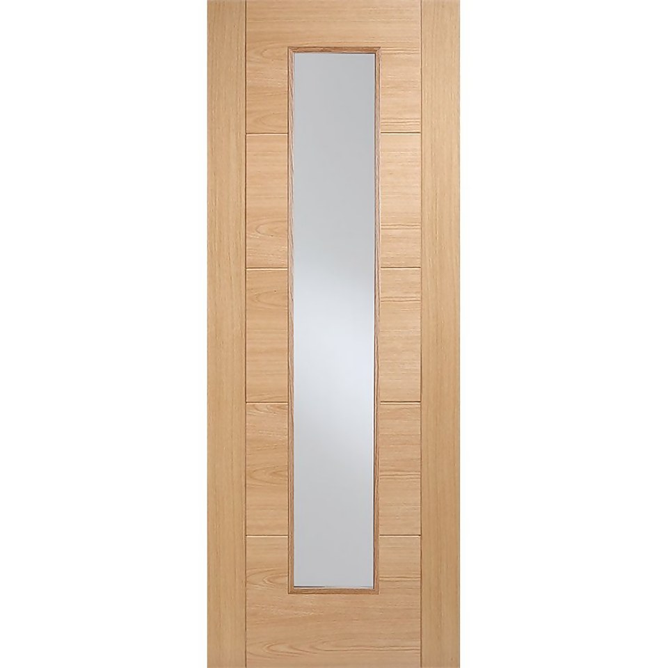 Vancouver Long Light Internal Prefinished Oak 1 Lite Fire Door - 686 x 1981mm