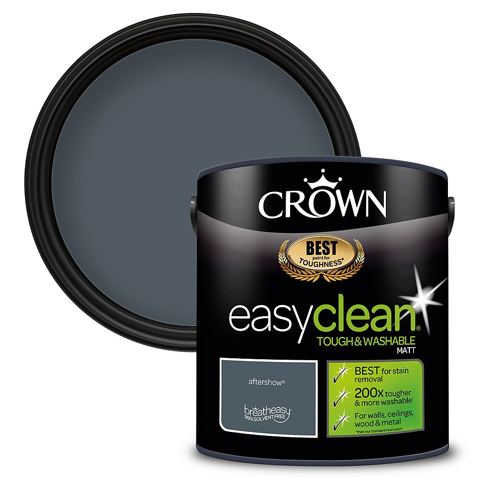Crown Easyclean Washable & Wipeable Multi Surface Matt Paint Aftershow