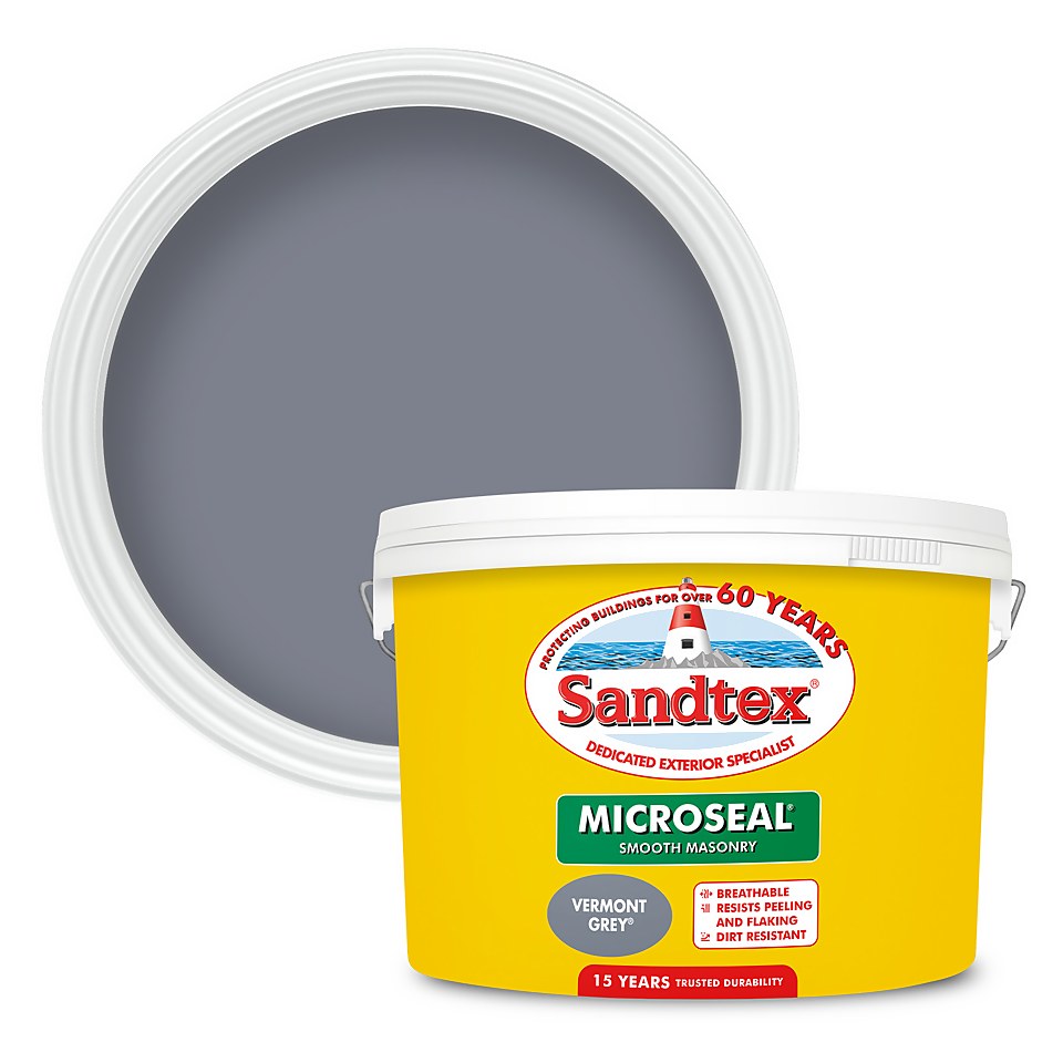 Sandtex Ultra Smooth Masonry Paint Vermont Grey 10L Homebase