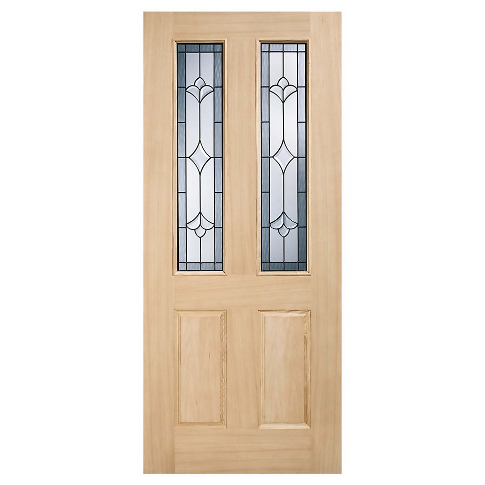 Salisbury External Glazed Unfinished Oak 2 Lite Door - 762 x 1981mm