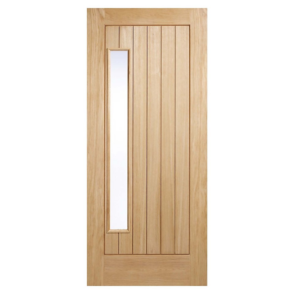 Newbury External Glazed Unfinished Oak 1 Lite Door - 915 x 2135mm