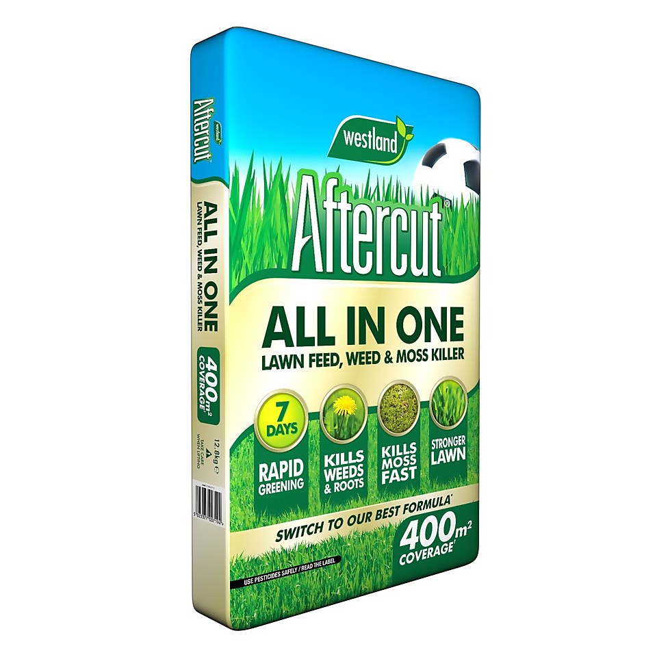 Aftercut All in One Lawn Feed, Weed and Moss Killer - 400m2