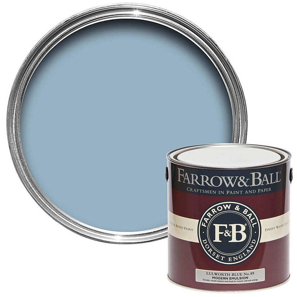 Farrow & Ball Modern Matt Emulsion Paint Lulworth Blue No.89 - 2.5L