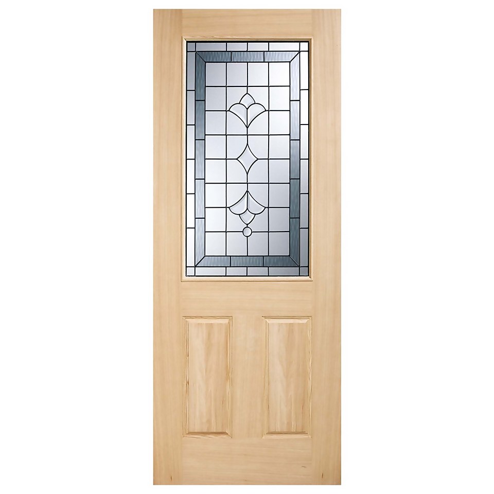 Winchester External Glazed Unfinished Oak 1 Lite Door - 813 x 2032mm