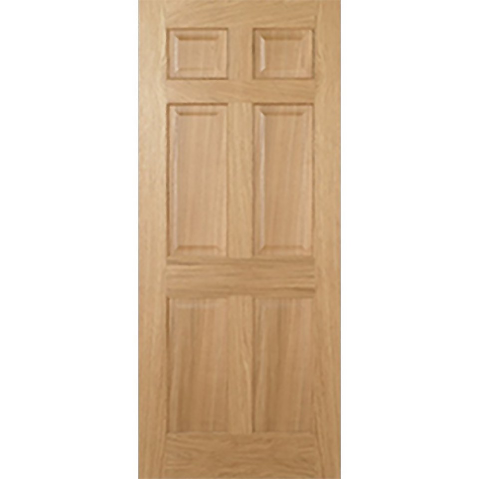 Regency Internal Prefinished Oak 6 Panel Fire Door - 686 x 1981mm