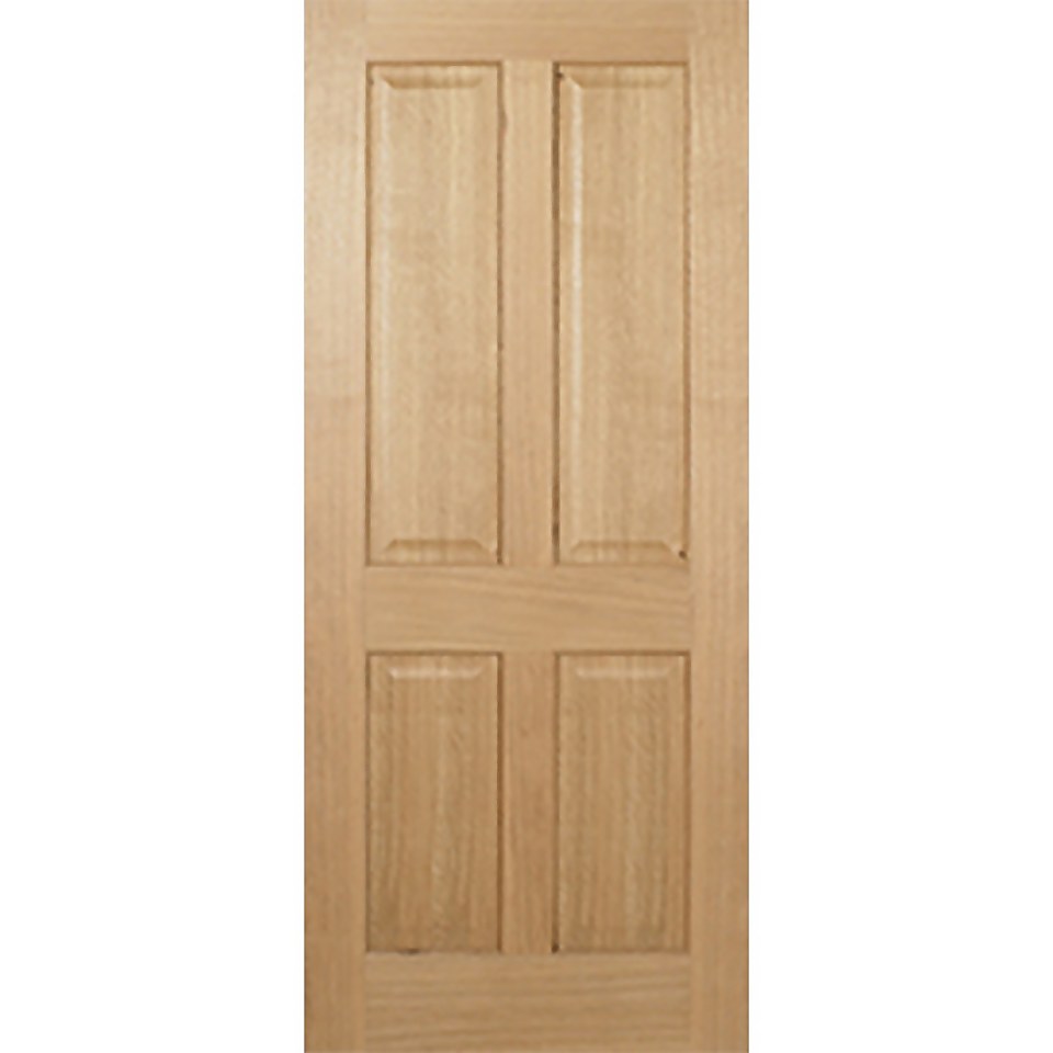 Regency Internal Prefinished Oak 4 Panel Fire Door - 838 x 1981mm