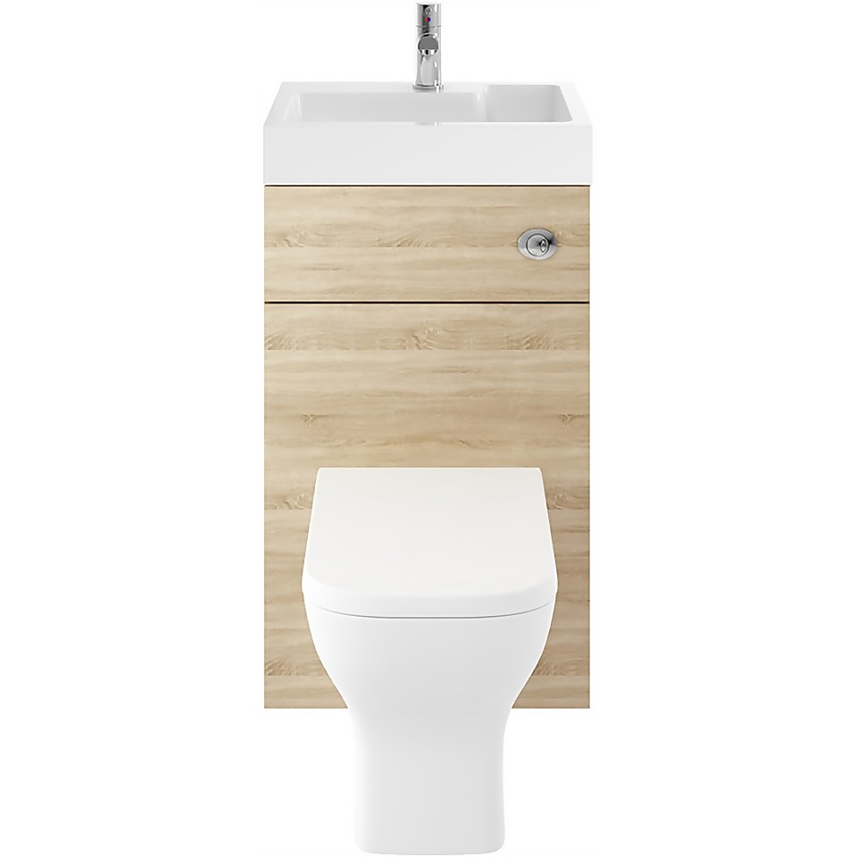 Balterley Rio 500mm Basin With WC Unit - Natural Oak