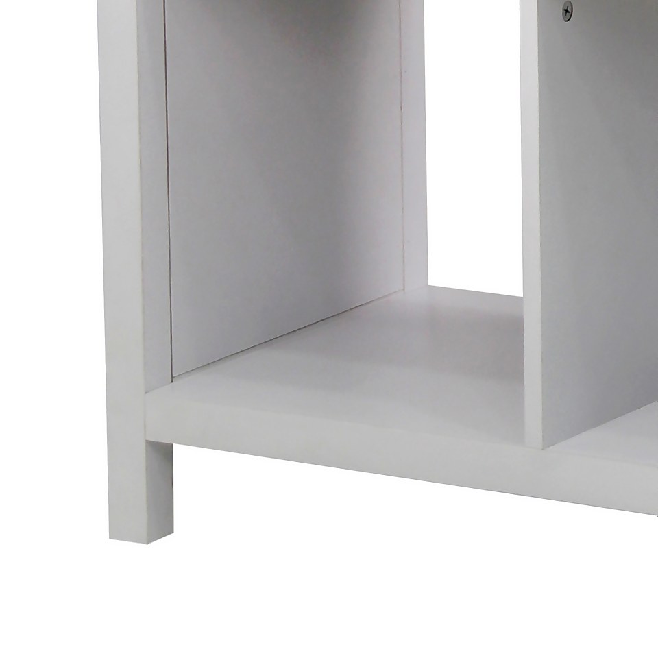 Clever Cube 1x3 Storage Unit with Legs - White