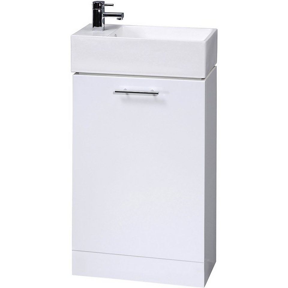 Balterley Orbit 480mm Compact Cabinet With Basin - Gloss White