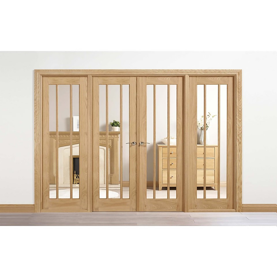 Lincoln Internal Glazed Unfinished Oak Room Divider - 2478 x 2031mm