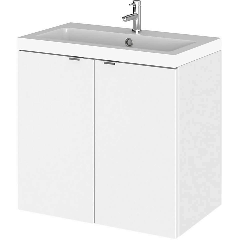 Balterley Dynamic 600mm Wall Hung Compact Door Unit with Basin - Gloss White