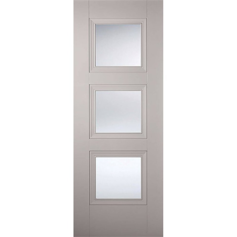 Amsterdam Internal Glazed Primed Silk Grey 3 Lite Door - 762 x 1981mm