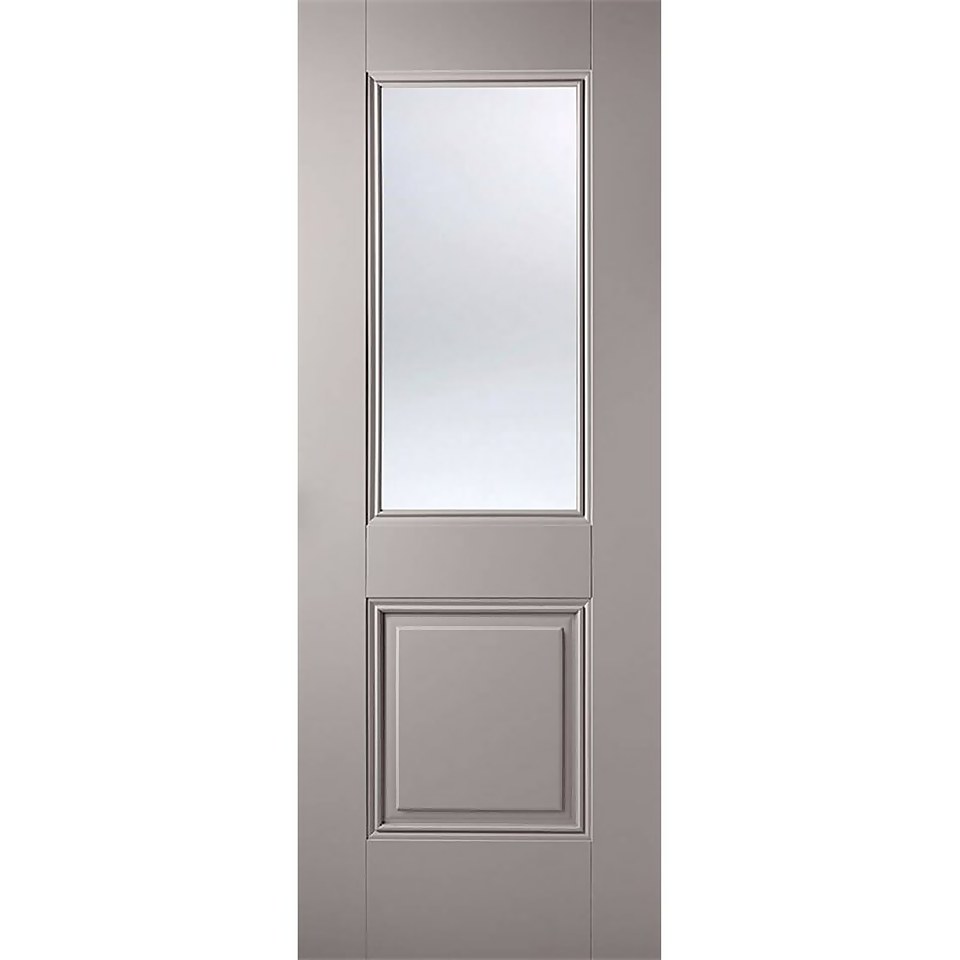 Arnhem Internal Glazed Primed Silk Grey 1 Lite 1 Panel Door - 762 x 1981mm