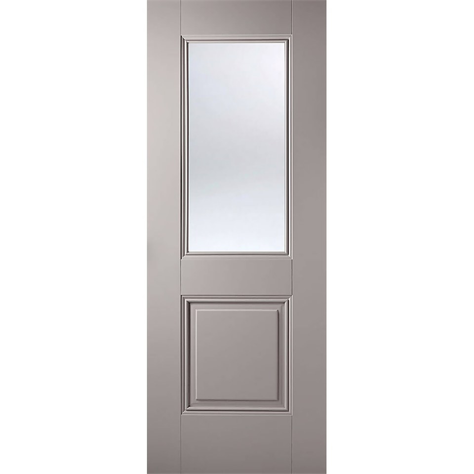 Arnhem Internal Glazed Primed Silk Grey 1 Lite 1 Panel Door - 838 x 1981mm