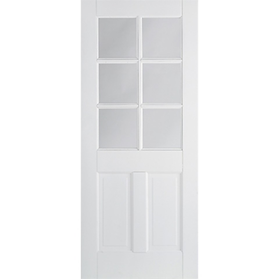 Canterbury Internal Glazed Primed White 2 Panel 6 Lite Door - 762 x 1981mm