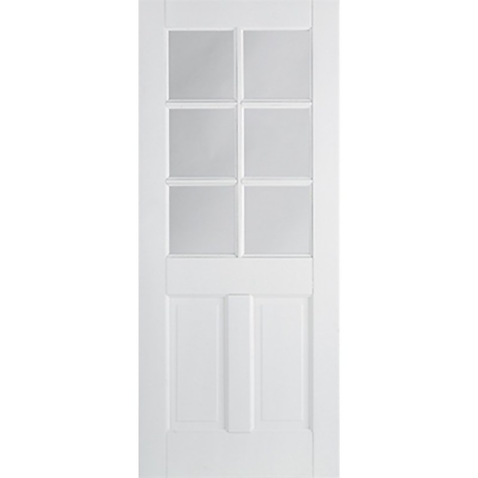 Canterbury Internal Glazed Primed White 2 Panel 6 Lite Door - 686 x 1981mm