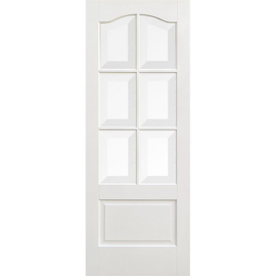 Kent Internal Glazed Primed White 1 Panel 6 Lite Door - 686 x 1981mm