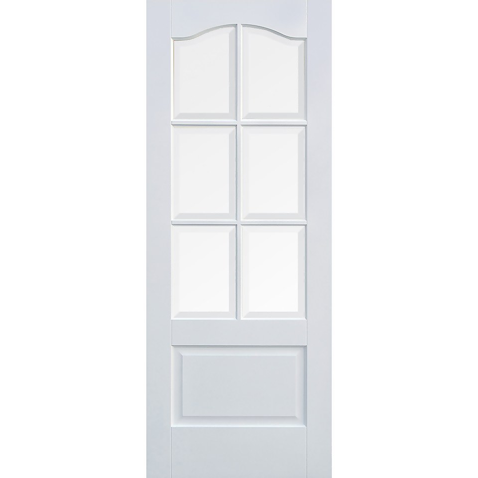 Kent Internal Glazed Primed White 1 Panel 6 Lite Door - 762 x 1981mm