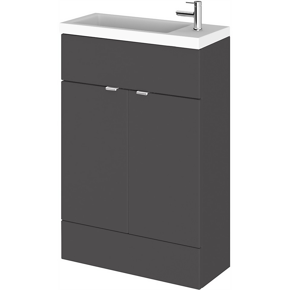 Balterley Dynamic 600mm Compact Vanity Unit with Basin - Gloss Grey