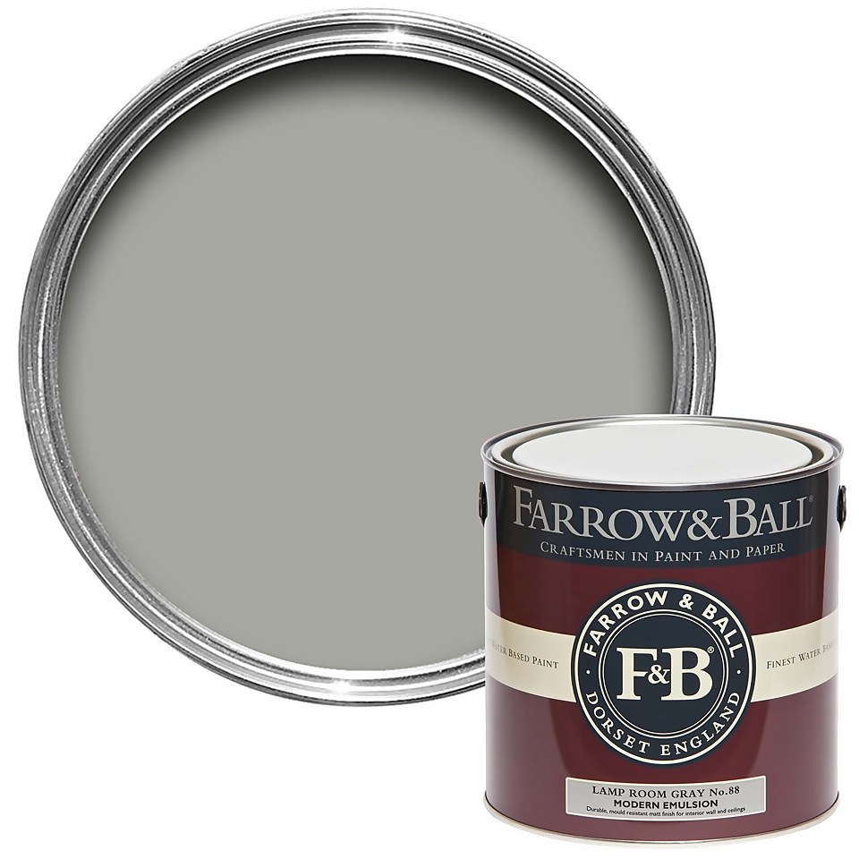 Farrow & Ball Modern Matt Emulsion Paint Lamp Room Gray No.88 2.5L