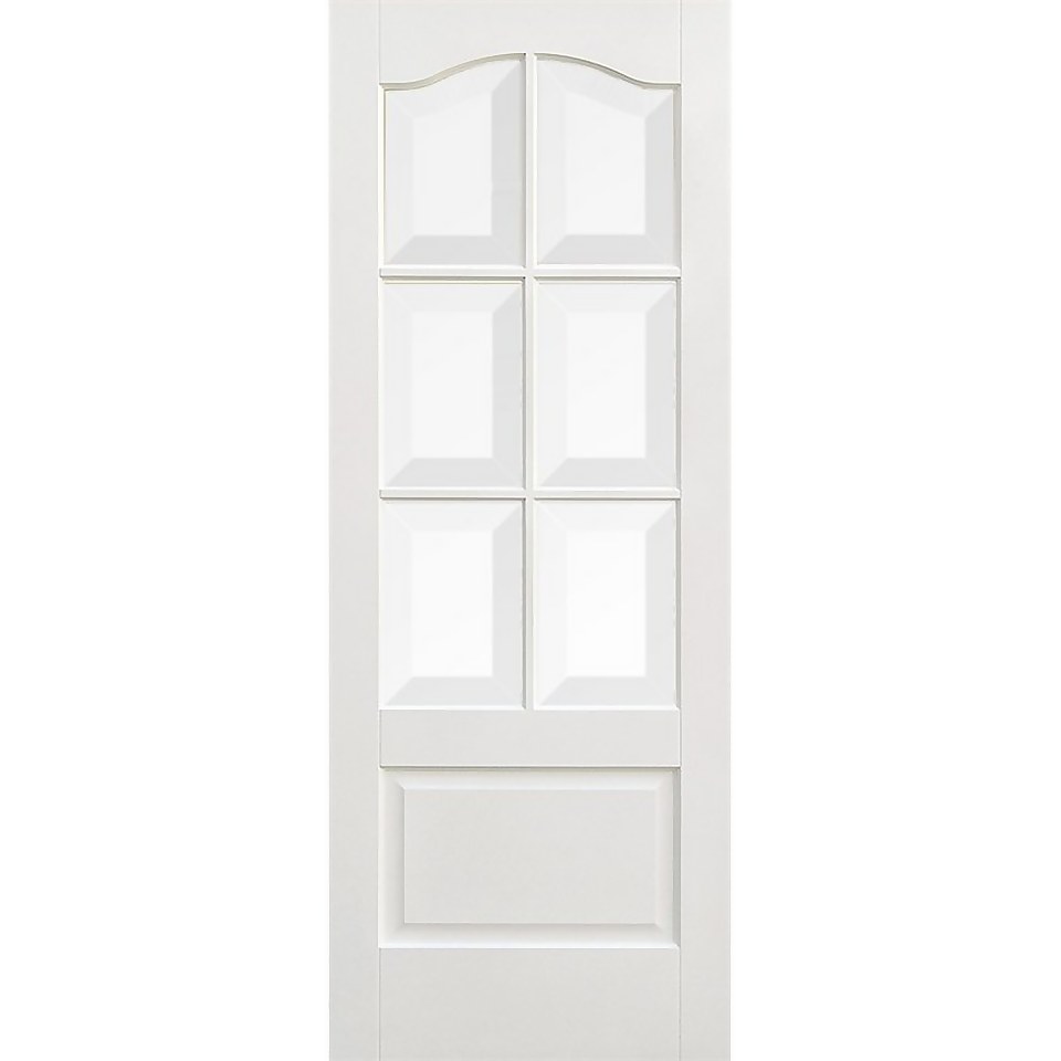 Kent Internal Glazed Primed White 1 Panel 6 Lite Door - 838 x 1981mm