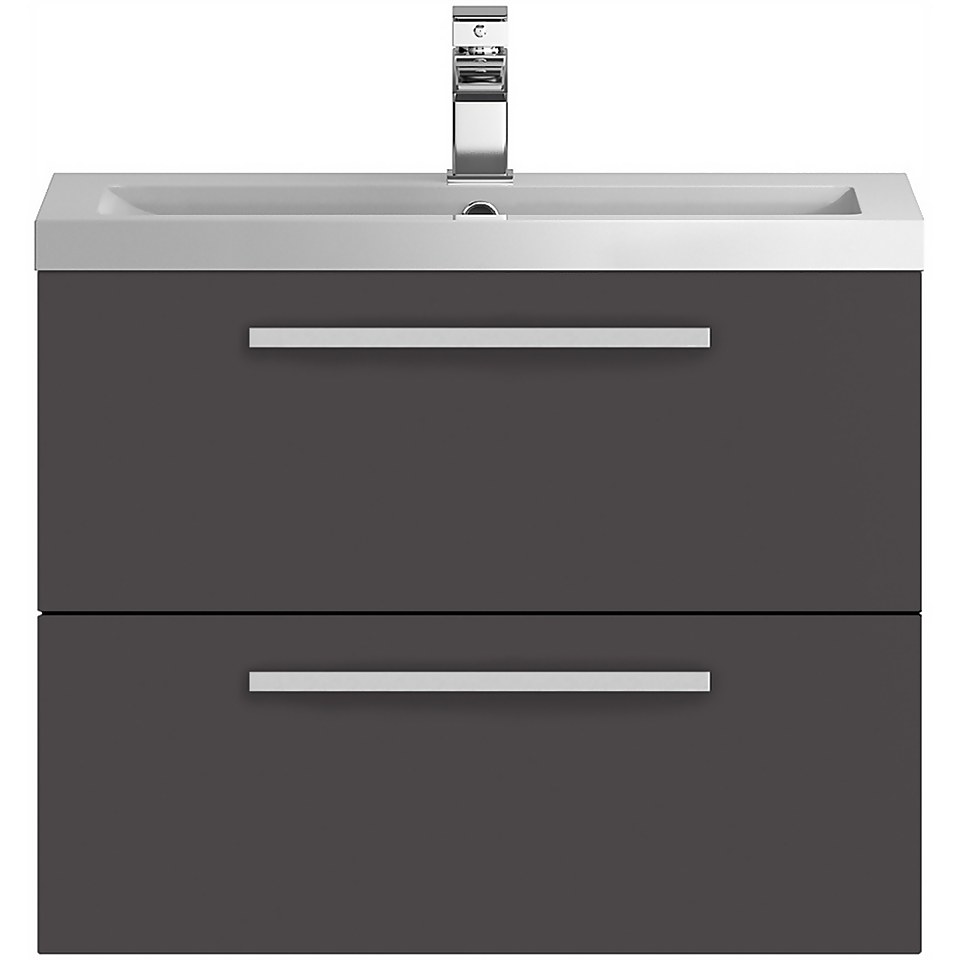 Balterley Duplex 720mm Cabinet With Basin - Gloss Grey