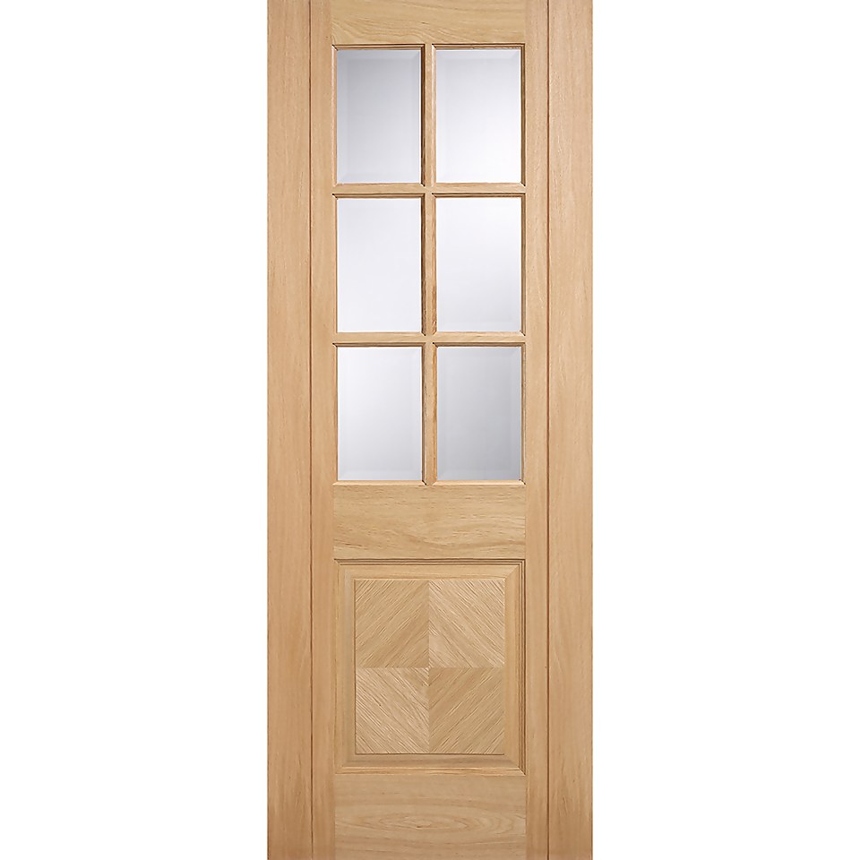 Barcelona Internal Glazed Prefinished Oak 6 Lite 1 Panel Door - 686 x 1981mm