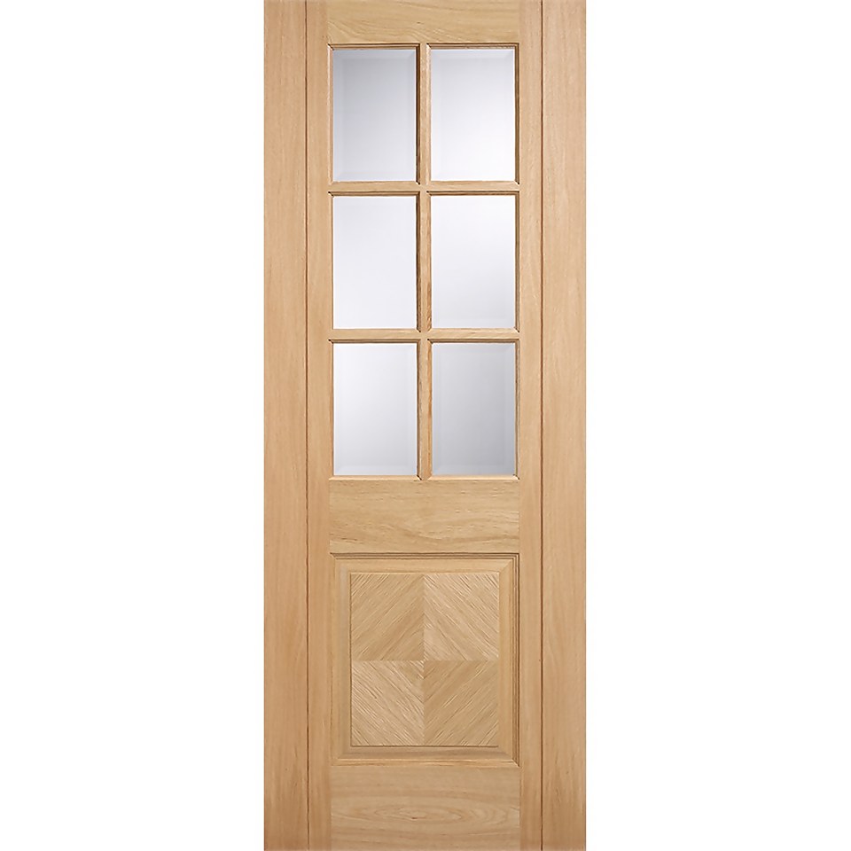 Barcelona Internal Glazed Prefinished Oak 6 Lite 1 Panel Door - 762 x 1981mm