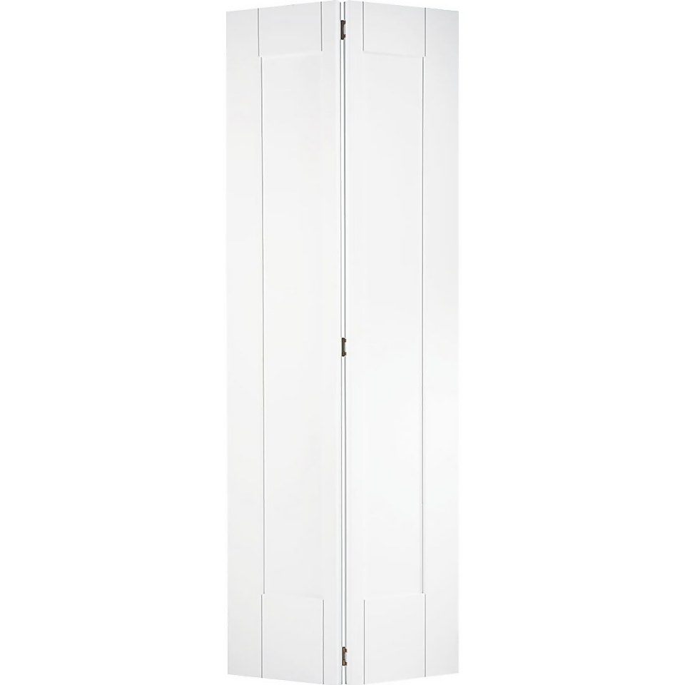 Shaker Internal Bi-fold Primed White 2 Panel Door - 762 x 1981mm