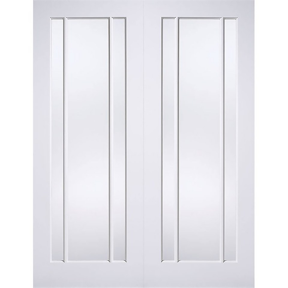 Lincoln Internal Glazed Primed White 3 Lite Pair Doors - 915 x 1981mm