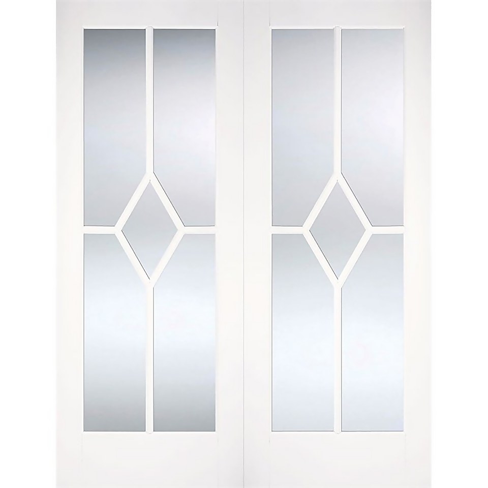 Reims Internal Glazed Primed White 5 Lite Pair Doors - 1372 x 1981mm