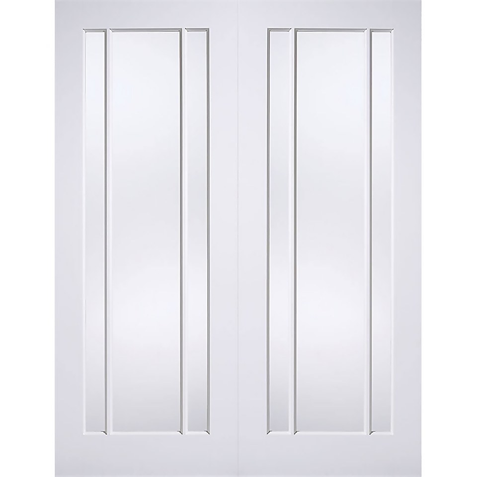 Lincoln Internal Glazed Primed White 3 Lite Pair Doors - 1524 x 1981mm