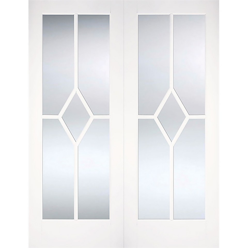 Reims Internal Glazed Primed White 5 Lite Pair Doors - 1168 x 1981mm