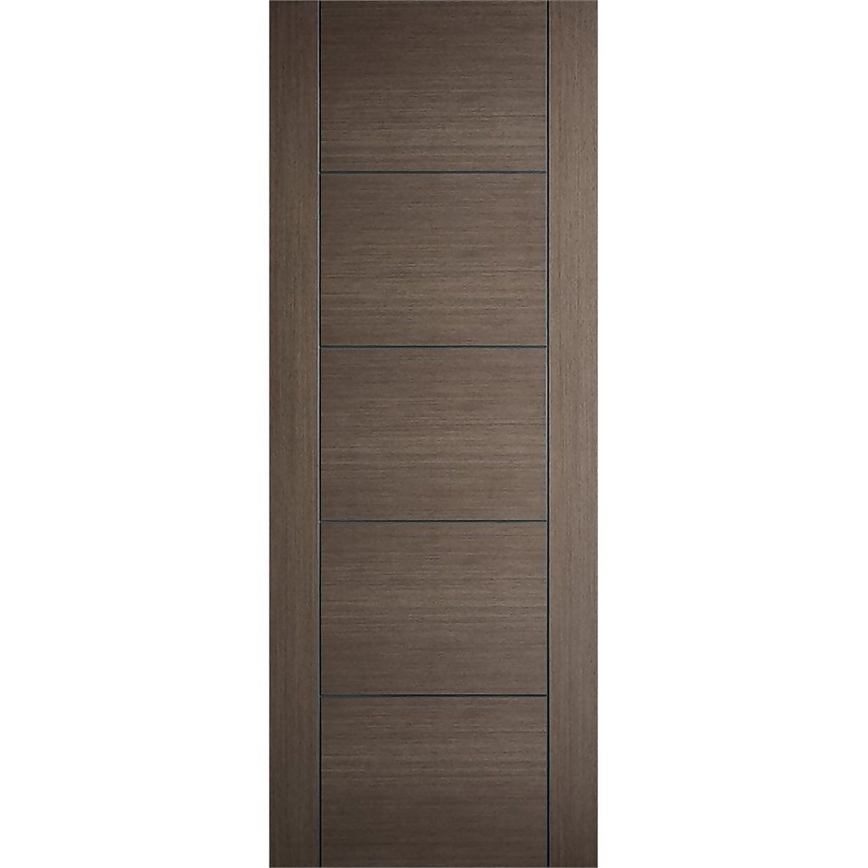 Vancouver Internal Prefinished Chocolate Grey 5 Panel Door - 686 x 1981mm