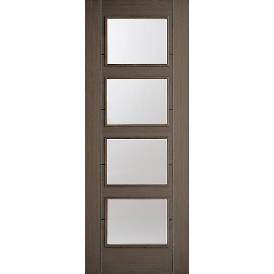 Vancouver Internal Glazed Prefinished Chocolate Grey 4 Lite Door - 762 x 1981mm