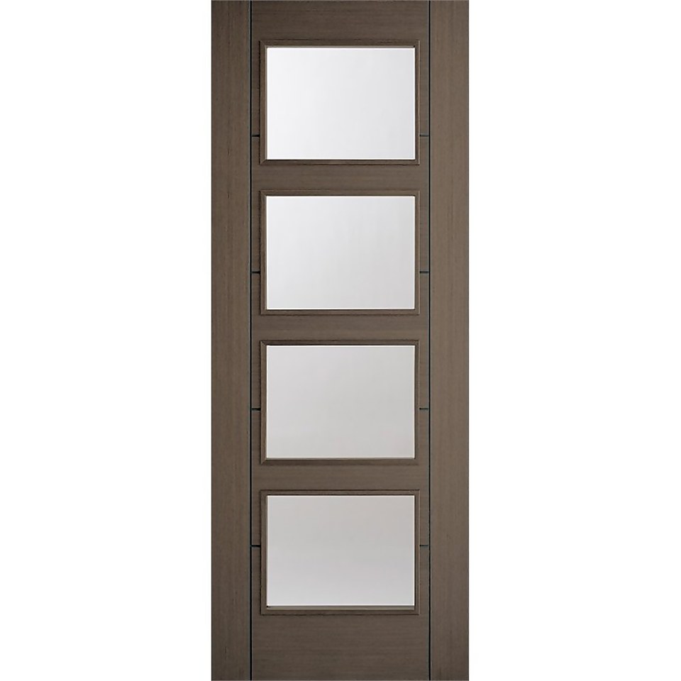 Vancouver Internal Glazed Prefinished Chocolate Grey 4 Lite Door - 838 x 1981mm