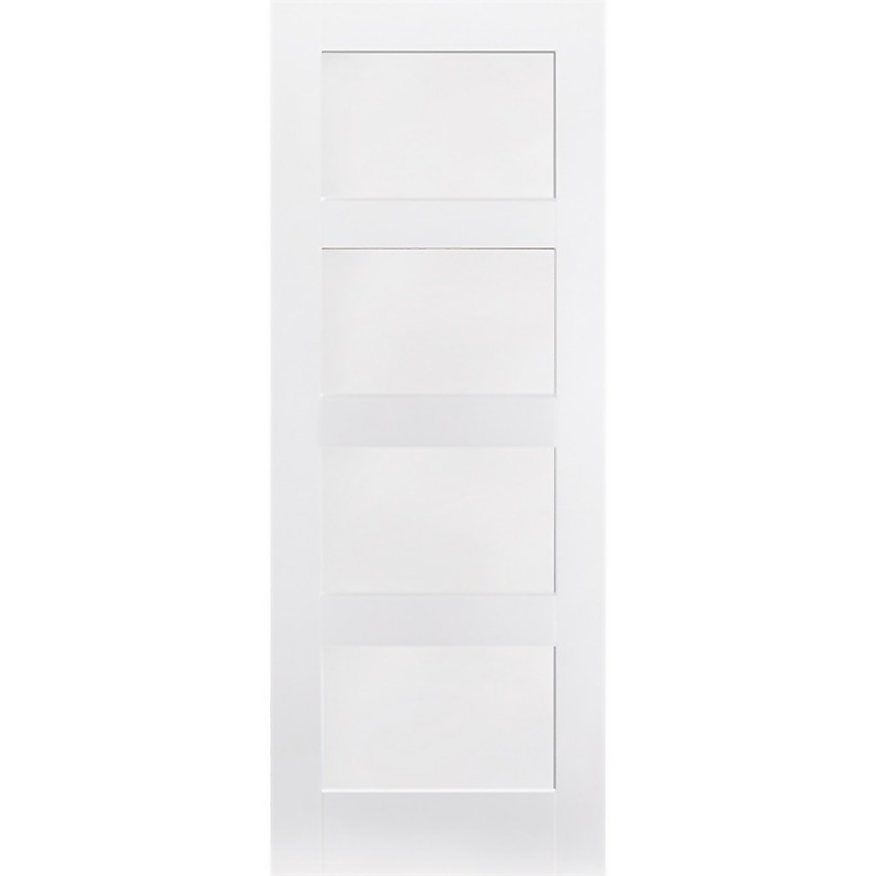 Shaker Internal Primed White 4 Panel Door - 838 x 1981mm