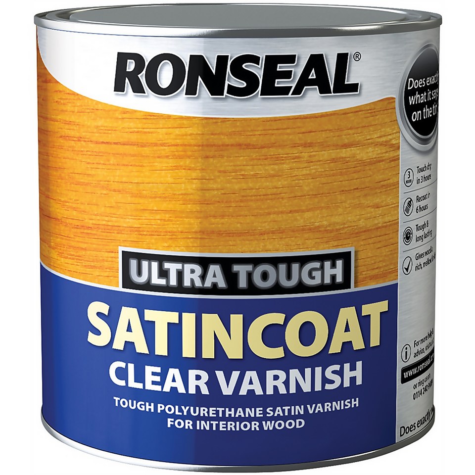 Ronseal UltraTough Satin Coat Clear Varnish - 2.5L