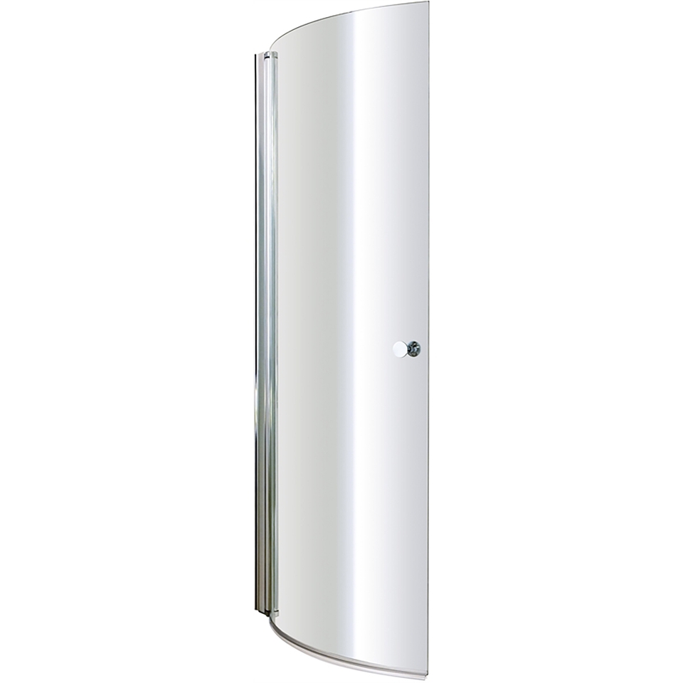 Balterley Curved P-Bath Screen with Knob - 1435 x 720mm (6mm Glass)