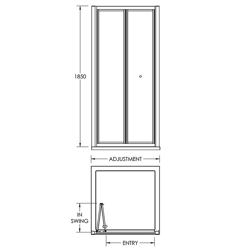 Balterley Bi-fold Shower Door - 1200mm (4mm Glass)