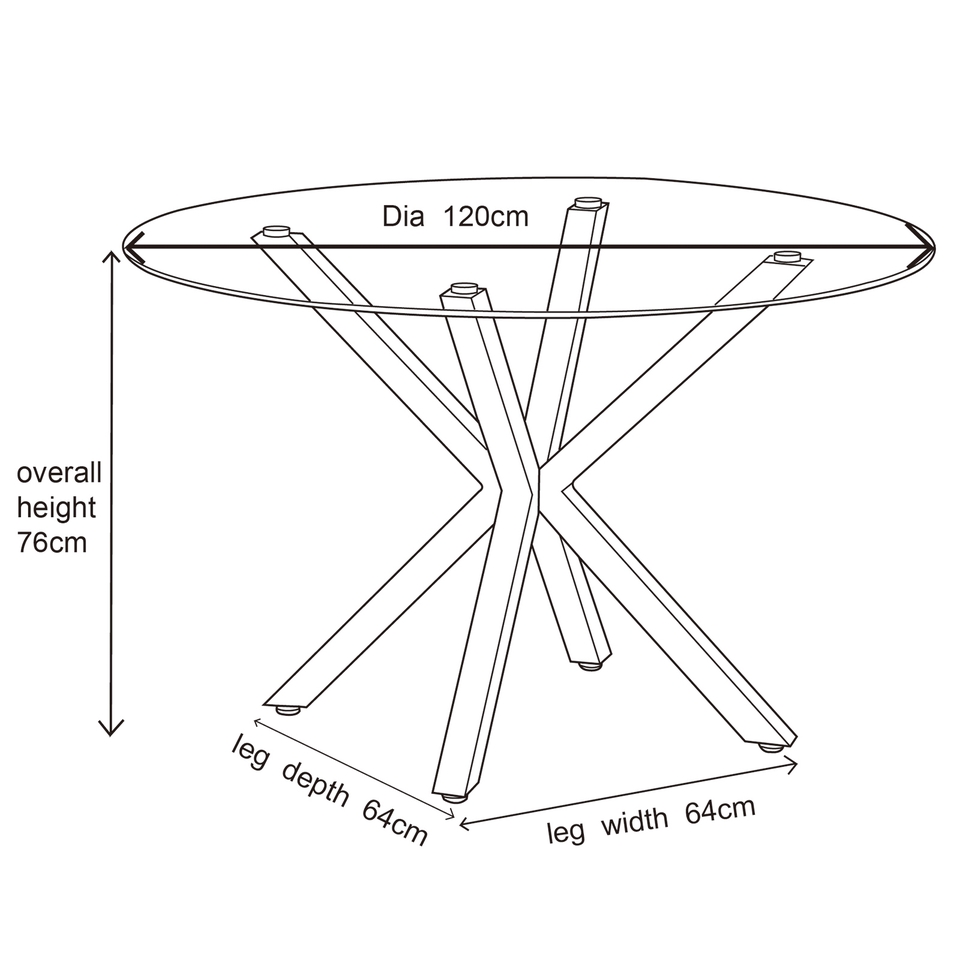 Ludlow Round Glass Dining Table Homebase