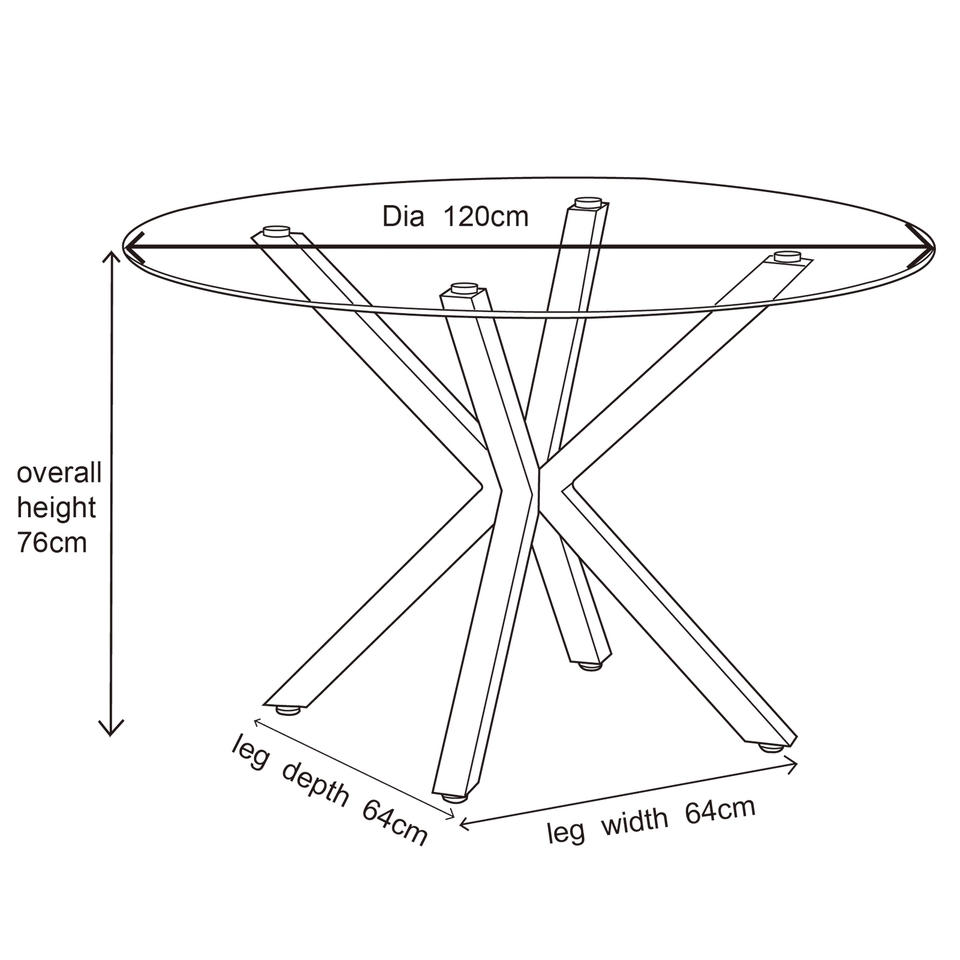 Ludlow Round Glass Dining Table