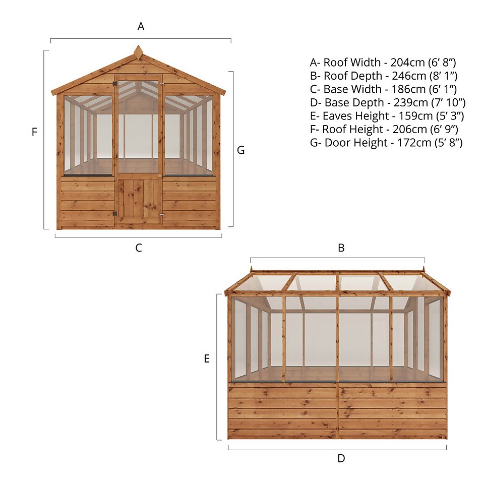 Mercia 8 x 6ft Traditional Greenhouse - incl. Installation