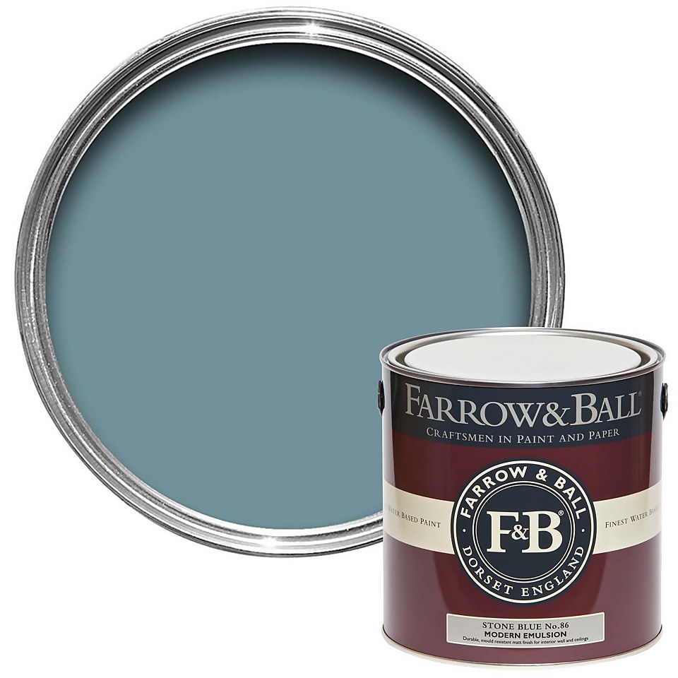 Farrow & Ball Modern Matt Emulsion Paint Stone Blue No.86 - 2.5L